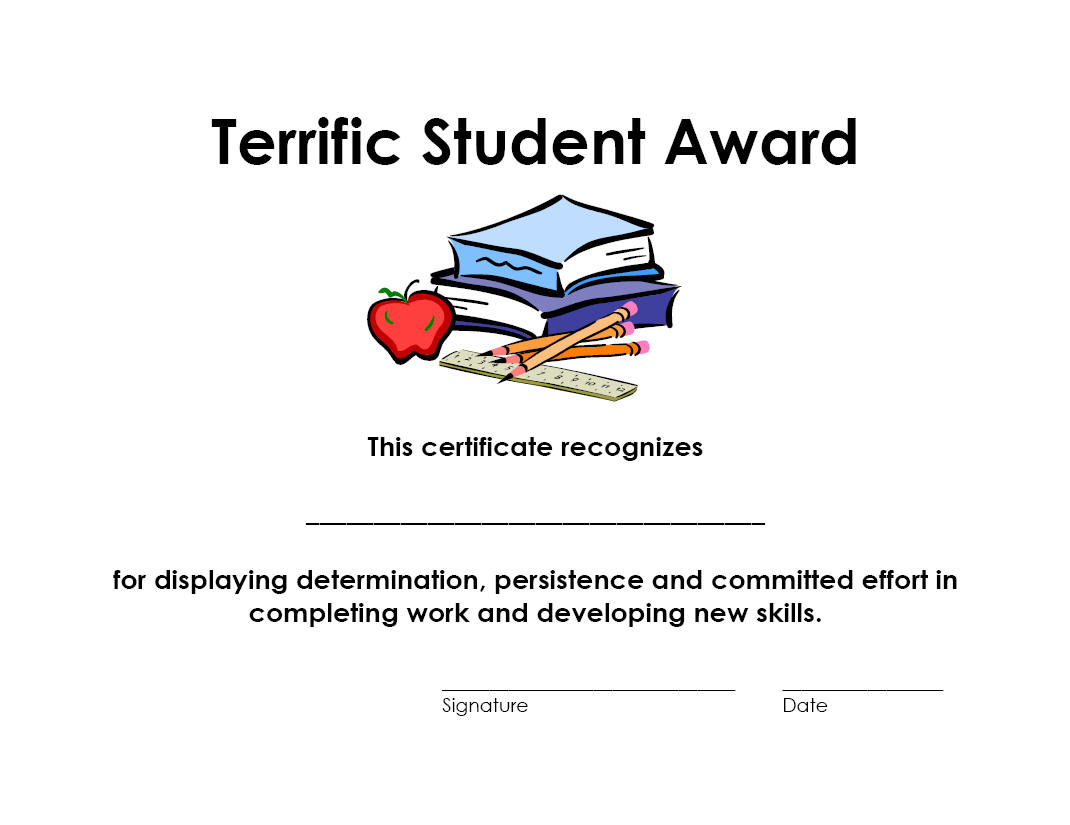 Determination, Persistence & Effort Certificate