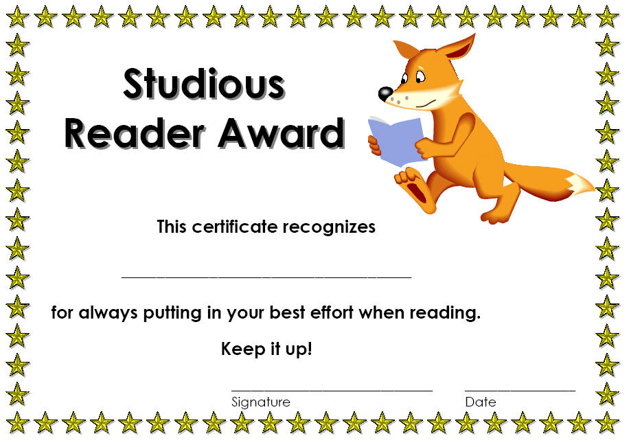 Studious Reader Award